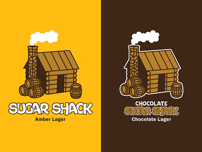 Sugar Shack Lager Logo alcohol beer beer design beer label bold brewery brewing cabin chocolate clean dayton illustration label lager lines logo logo design nature ohio woods