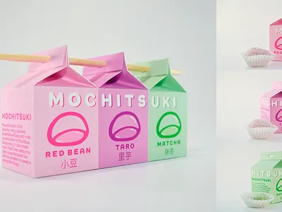 Mochitsuki Package Design award winning colorfull fictional japanese japanese food mochi package design packaging