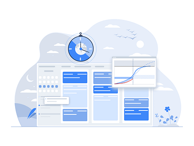 Time Tracking Calendar design flat illustration minimal sketchapp ui ux vector web website