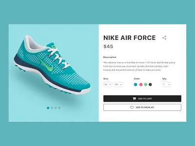 Nike Product Page app app design branding clean daily ui dribbble minimal product design product page ui ui design ui inspiration uiux ux visual design web web design
