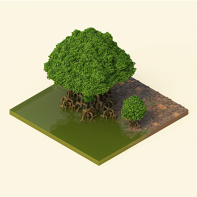 Mangrove 3dart isometric magicavoxel voxel voxelart