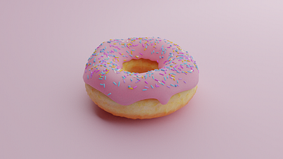 Tasty Pink Donut 3d 3d art blender blender3d confetti desert donut food pink sweet tasty