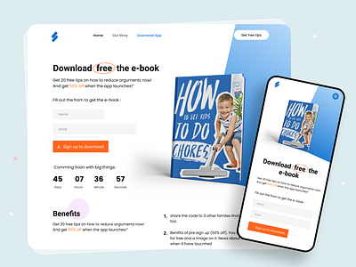 E-book Marketing Landing Page UI Design agency landing page clean ui designer download ebook ebook app ebook design ebook download ebook landing page ebook layout ebook marketing ebooks madhu mia minimal trendy design ui ux visual design web design website design