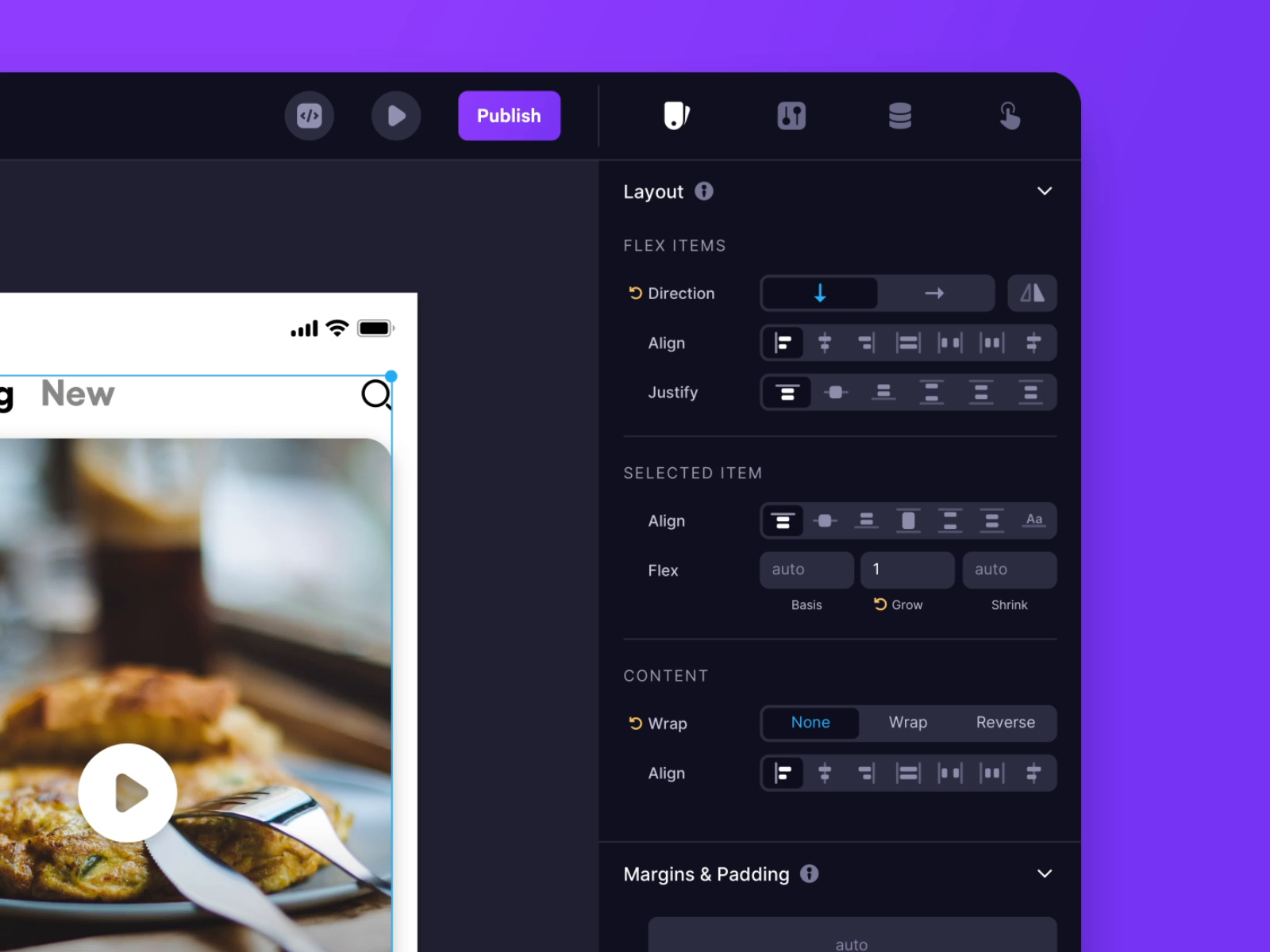Example of Draftbit - Properties Panel