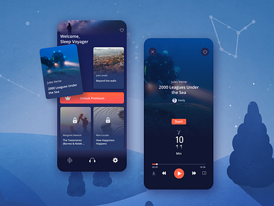 SleepScapes blue health healthcare healthy ios meditation mobile relaxed sleep sleep app ui ux