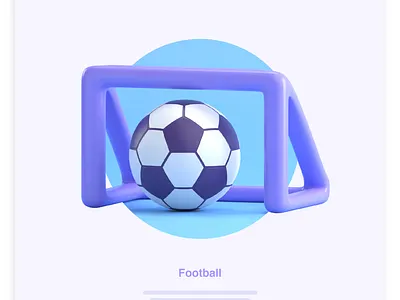 FOOTBALL SOCCER GOAL 3D ICON 3d icon 3d ilustration app design icon illustration soccer app ui ux website