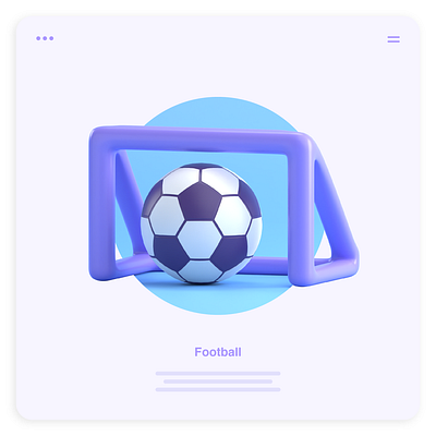 FOOTBALL SOCCER GOAL 3D ICON 3d icon 3d ilustration app design icon illustration soccer app ui ux website