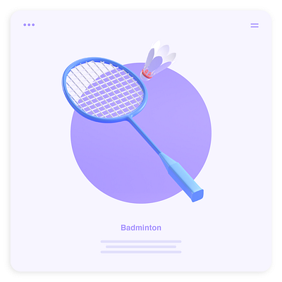 BADMINTON RACKET AND SHUTTLECOCK 3D ICON 3d icon 3d ilustration app design icon illustration sports ui ux website