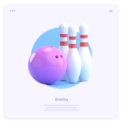 BOWLING BALL AND PINS 3D 3d icon 3d ilustration app bowling design icon illustration ui ux website