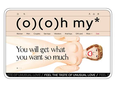 Ooh My* | Sex shop Website branding brutalism design doll illustration logo love marketplace minimal sex sexshop shop typography ui ui design ux