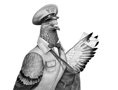 Dove postman animalart art artwork bird birdart cartoon cartoon character character digital illustration dove illustration photoshop photoshopart pigeon postman