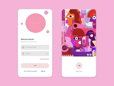 Login onboarding flow - Illustrations