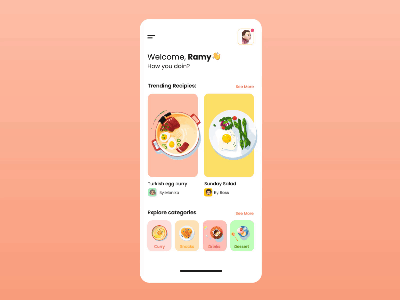 Loading food app animation application food ui uiux user interaction userinterface