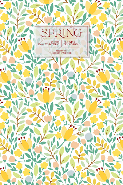 SPRING flowers pattern bloom blossom floral flower leaf leaves nature pattern seamless spring summer vector wallpaper