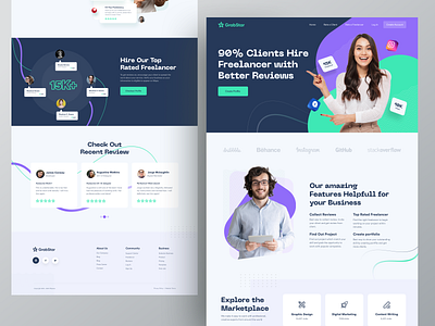 Grabstar | A review rating platform for the Freelancer & Clients creative creative design design dribbble 2021 grabstar home page design landing page ofspace platform ratings retro design review reviews trendy typogaphy uiux user inteface ux web web design