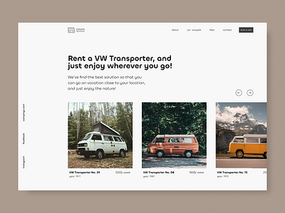 VW Transporter rental ui concept clean design clean ui concept hero section landingpage minimal minimal ui rent rental ui ui design uidesign vw vw bus vw transporter vw van web design webdesign