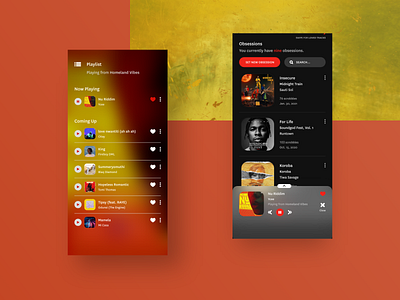 Last.fm Afropop Screens adobe adobe xd design freelance freelance designer music ui ui design ux ux design