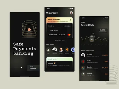 Banking App Design banking card finance financial app fintech glass effect linesart mobileapp mobileappdesign mobileui money onboarding ui payment app popular uidesign