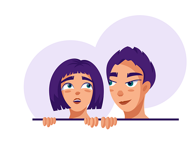 Stylized teenagers in love art boy character characterdesign flat girl illustration illustrator vector