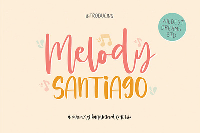 Melody Santiago Font Trio baby cute design font font awesome font design handwriting handwritten script