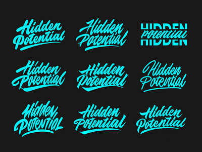 Hidden Potential - Logo Sketches Collection for medical brand branding calligraphy clothing design fashion font free hand lettering identity lettering logo logotype mark packaging script sketches streetwear type typo typography