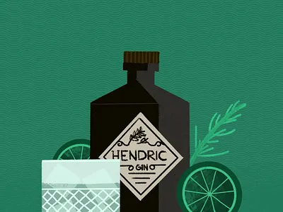 G&T 2d alcohol branding classic cocktail design drink drunk flat gin and tonic illustration procreate vector