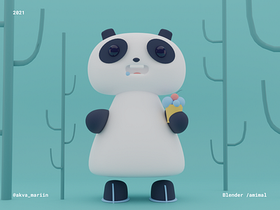 Panda 3d 3d art art blender design digital illustration