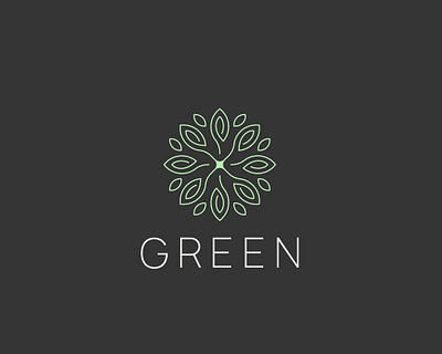 Modern Green Organic Ornament Logo (For Sale!) clean design floral green herb icon linear logo logotype minimal modern natural nature organic ornament plant product sign simple vector