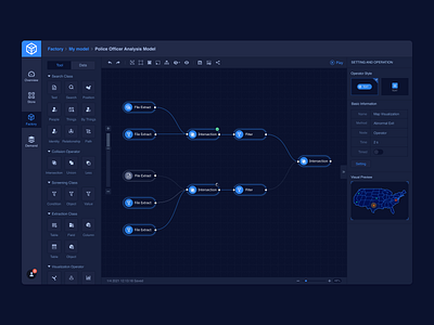 OE UI Dark big data dark ui dashboard design intelligence machine learning modeling oe process ui web