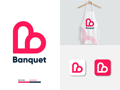 Banquet Logo Branding abstract logo app icon app icon logo banquet branding iconic logo letter logo lettering location icon logo logo design logo mark logotype pin logo point logo ui uiux vector logo web logo website