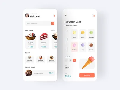 Ice cream ordering app design adobe xd app appdesign design mobile mobile app mobile app design mobile ui typography ui ui design uidesign uiux user experience user interface userinterface ux ux design uxdesign