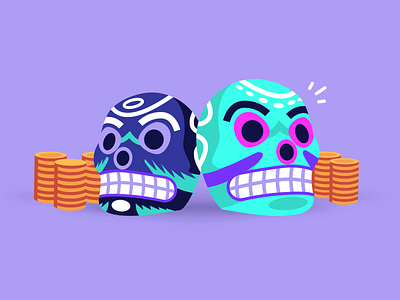 Day of the dead 💀 2d blog post character day of the dead día de los muertos finance fintech flat design hanateh illustration mexico money transfer paysend simple skulls usa