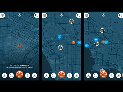 Dscova Interactions 2 animation app experience geolocation implementation interaction map transition ux web
