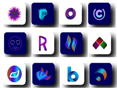 abstract logo branding design freelancing gradient color logo icon illustration logo logo design logo designer logotype software company logo