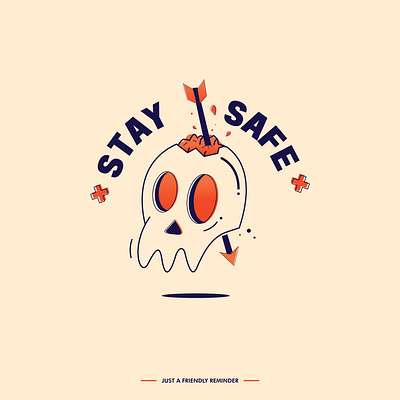 Stay Safe Skull 0620 illustration logo logo badge vector