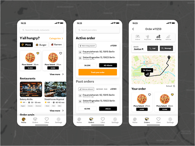 Food delivery app active order app delivery food food delivery hungry light mobile delivery mobile tracking my orders past orders pizza restaurants app