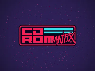 CD-ROMantix Wordmark 80s cdromantix design icon logo synthwave vector