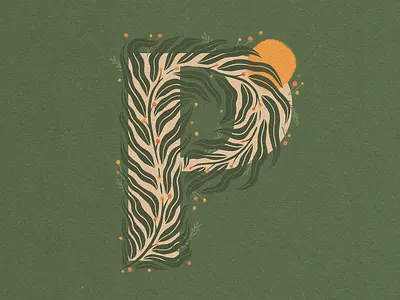 P is for Plants 420 flowers greenery illustration leaves letter p plant illustration plants procreate sun texture
