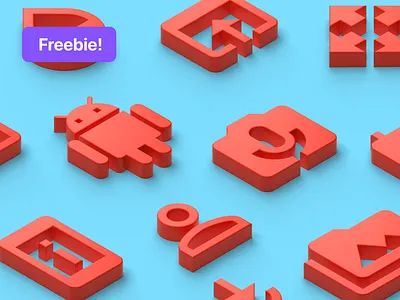 Isometric Clay Icons | New Freebie! 3d cinema 4d cinema4d design download free freebie illustration sketch ui