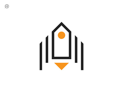 Rocketship brand branding dailylogochallenge geometric icon identity logo logo design mark rocket rocket logo rocketship symbol