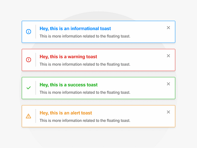 LANA's Toasts alert app design la nacion message toast toasts web