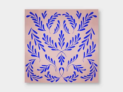 Blue Flora botanical flora floral pattern illustration leaves motif pattern symmetry