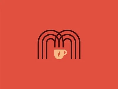Midtown Coffee Radio Hour branding coffee cup design icon identity illustration line logo m podcast radio south dakota vector