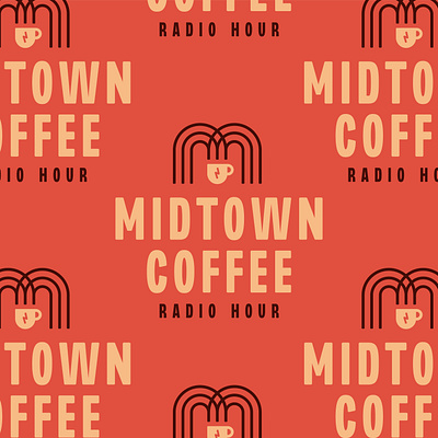 Midtown Coffee Radio Hour branding coffee design icon identity illustration line logo m mug podcast radio south dakota vector