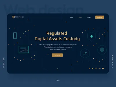 Crypto custody service website design branding crypto design landing ui ui design uidesign uiux web web design website