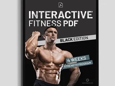 Interactive Fitness PDF bodybuilding book brochure design fitness indesign interactive template