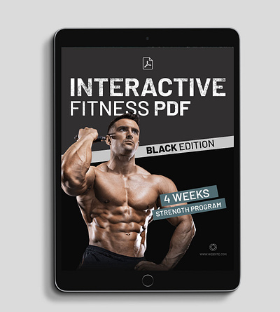 Interactive Fitness PDF bodybuilding book brochure design fitness indesign interactive template