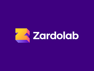Zardolab Logo 3d logo abstract brand brand identity branding bright colors buy logo colorful creative fresh gennady savinov logo design geometric gradient logo design modern professional z letter z logo z logomark z symbol