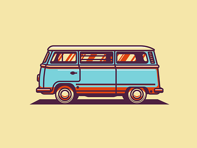 Volkswagen Classic Van Retro illustration illustrator retro vector vector illustration vectorart vintage volkswagen