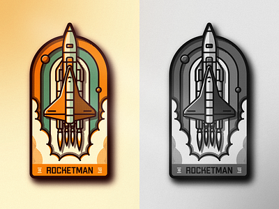 Rocket Man Badge Design design halftones illustration illustrator photoshop rocket rocketman vector vintage